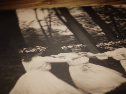 Circle of Dancing Witches Art Print, Spring Celebration Poster, Beltane Ritual, Whimsigoth Cottagecore Wall Art,, Gothic Witchy Home Decor