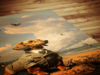 Mr Pooch, Sausage Dog in a suit, Daschund Poster, Victorian Weiner Puppy dog, Whimsigoth Wall Art Print, Dark Academia Decor