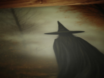 Gothic Witch in Forest Path Art Print, Whimsigoth Pagan Witchy Home Decor, Cottagecore Fairycore Wall Decor, Wiccan Dark Academia Poster