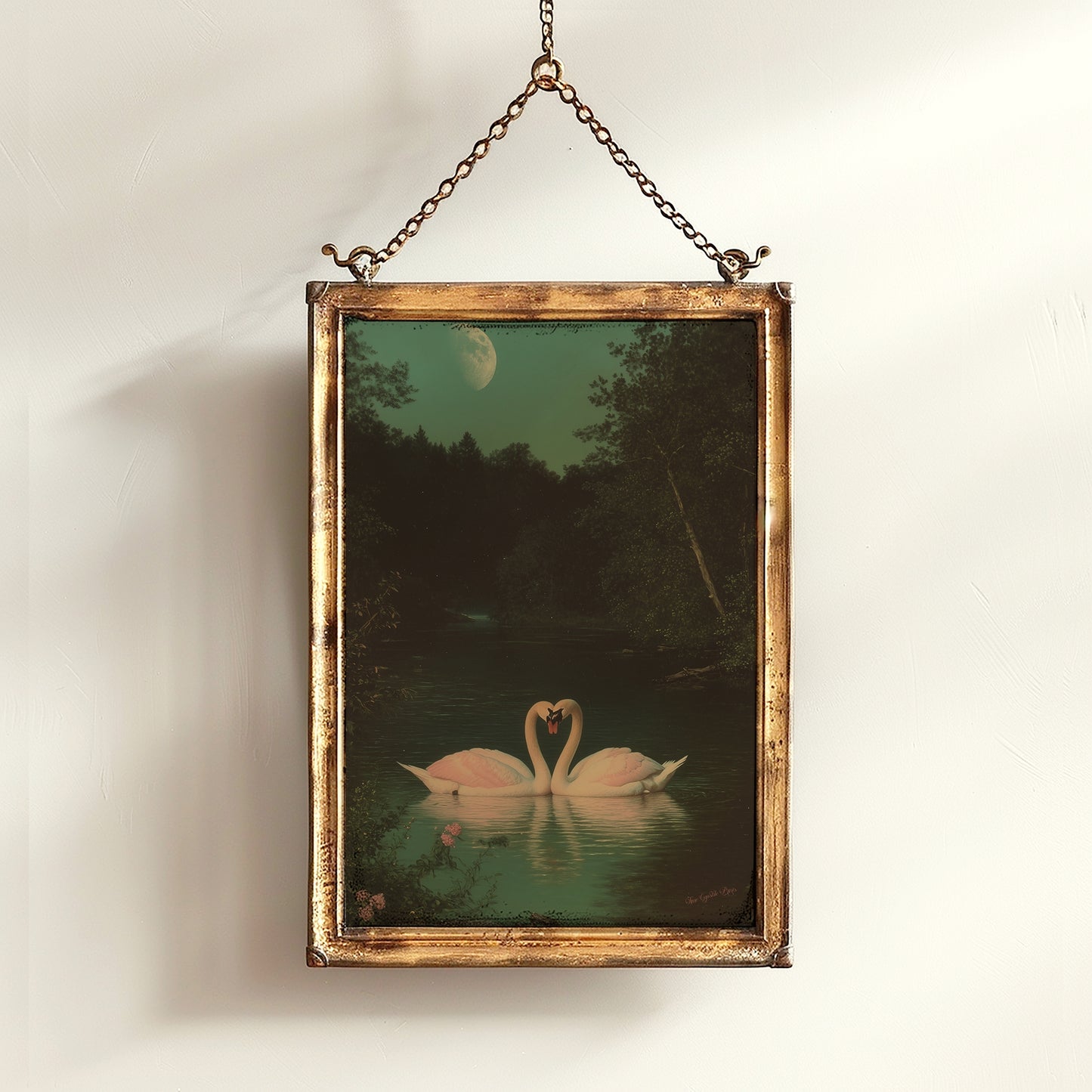 The Swans Waltz, Romantic Wall Art, Victorian Bird, Whimsigoth Nature Wall Decor, Vintage Gloomy Gothic Poster, Soft Academia Art Print