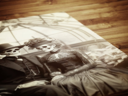 Skeleton Wedding Print, Gothic Victorian photograph, Dark Academia Poster, Witchy Goth Wedding Gift Wall Art