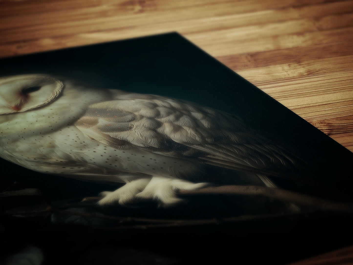 Gothic Barn Owl Perched On Roses Branch Wall Art, Vintage Nocturnal Bird Painting, Witchy Whimsigoth Decor, Dark Academia Poster