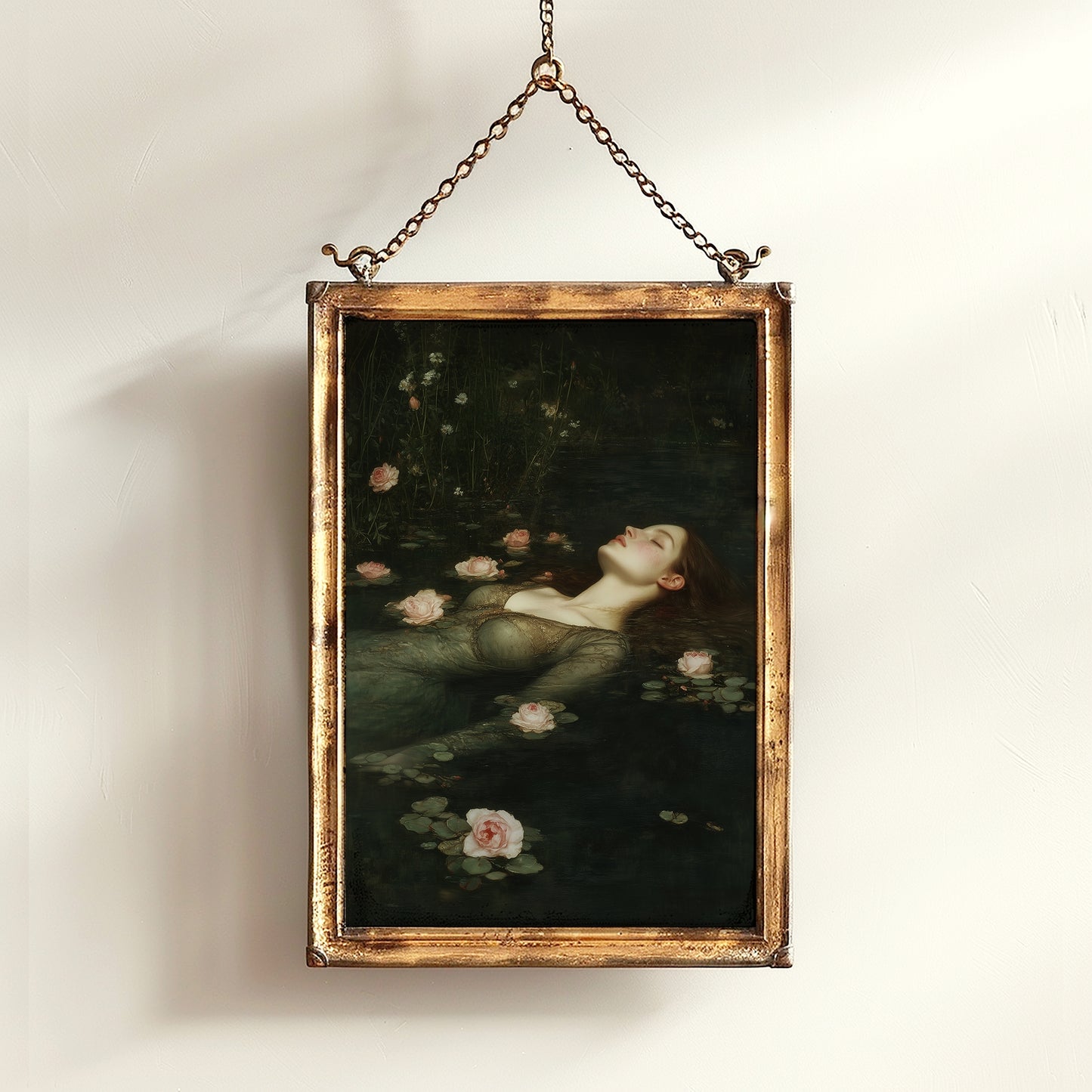 Romantic Gothic Ophelia Poster, Aesthetic Wall Art Moody Victorian Floral Art, Shakespeare Gothic Occult Poster, Printable Cottagecore Decor
