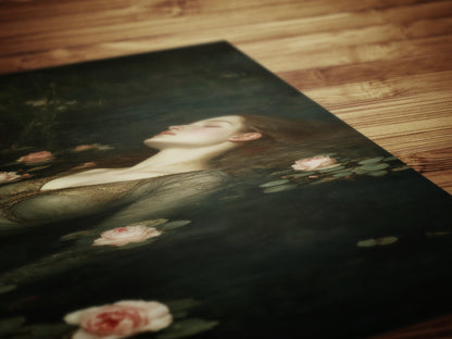 Romantic Gothic Ophelia Poster, Aesthetic Wall Art Moody Victorian Floral Art, Shakespeare Gothic Occult Poster, Printable Cottagecore Decor
