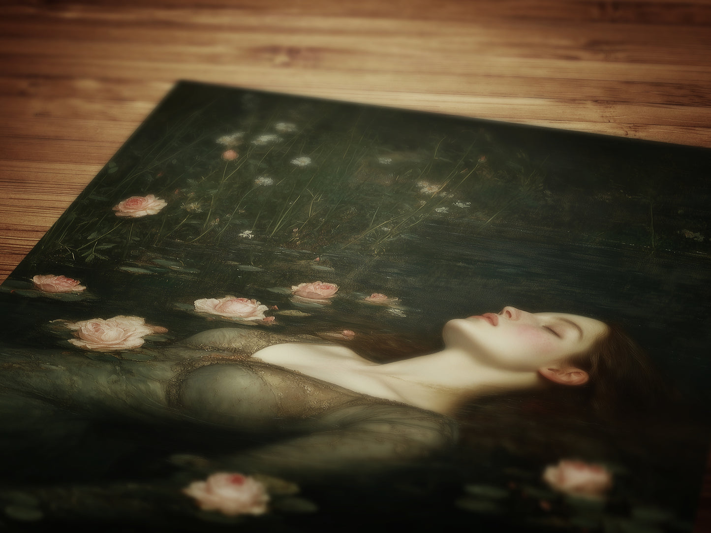 Romantic Gothic Ophelia Poster, Aesthetic Wall Art Moody Victorian Floral Art, Shakespeare Gothic Occult Poster, Printable Cottagecore Decor
