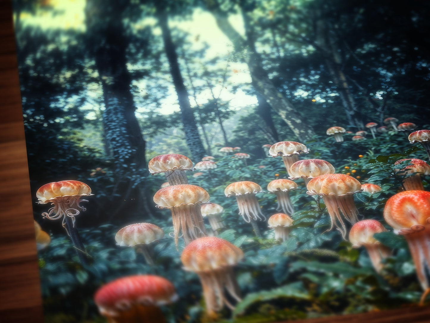 Etheral Medusa Grove, Whimsigoth Decor, Fantasy Landscape Wall art, Botanical Floral Forest, Dark Academia Wall Decor