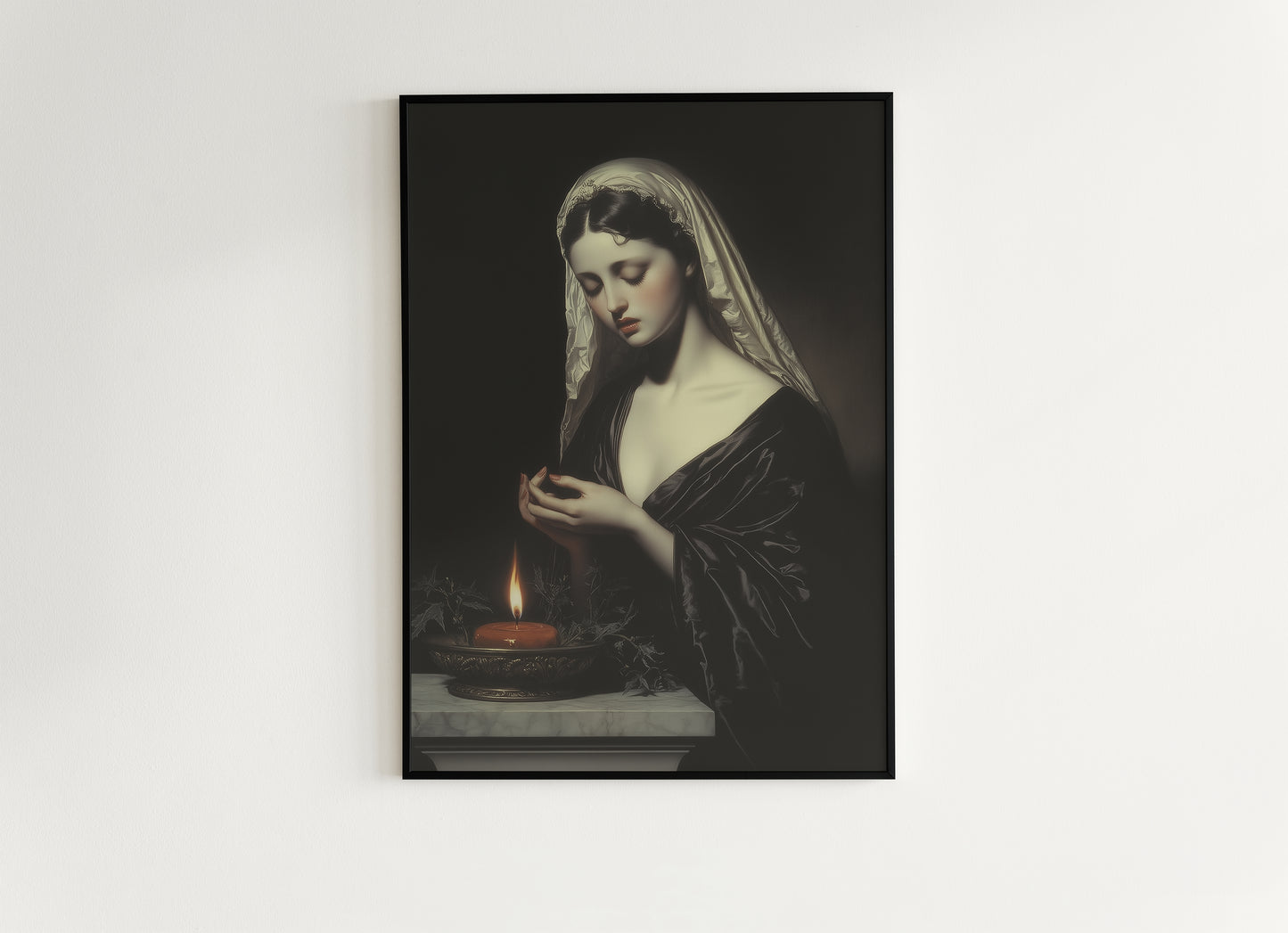 Hestia, Goddess of Hearth Poster, Greek Mythology Art, Dark Academia Home Decor Whimsigoth Sacred Flame Vintage Witch Aesthetic Print