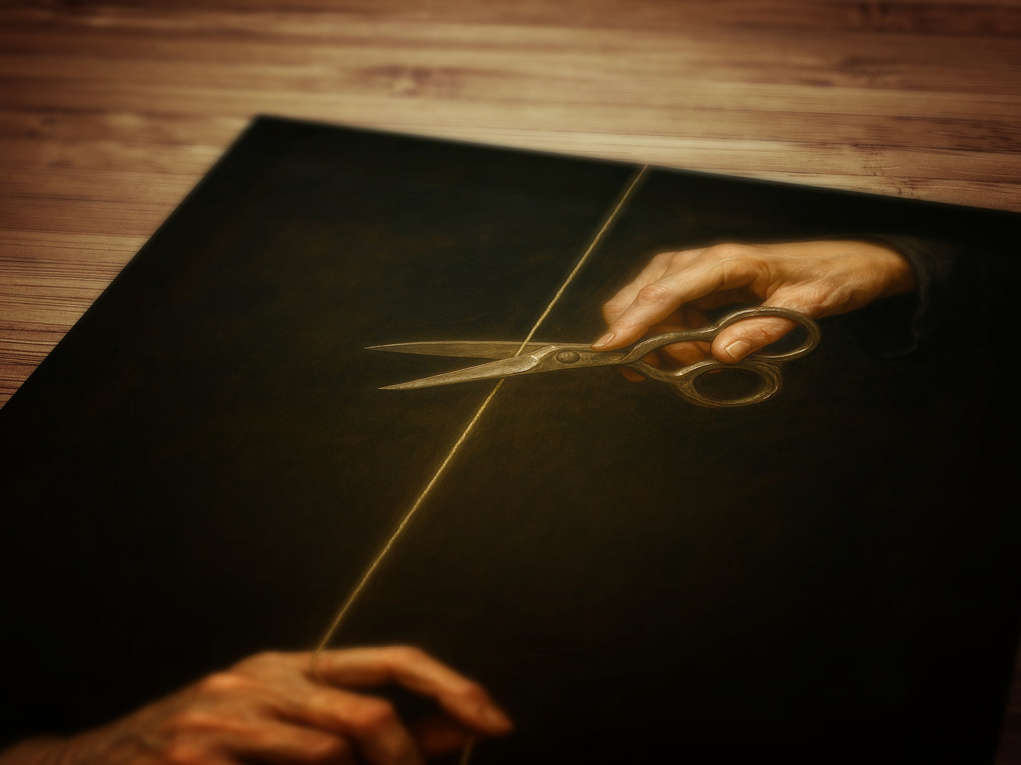 Thread of Life, Gothic Greek Mythology Art Print, Atropos Moirai, The Fates Scissors Hercules, Whimsigoth Witchcore Dark Academia Decor