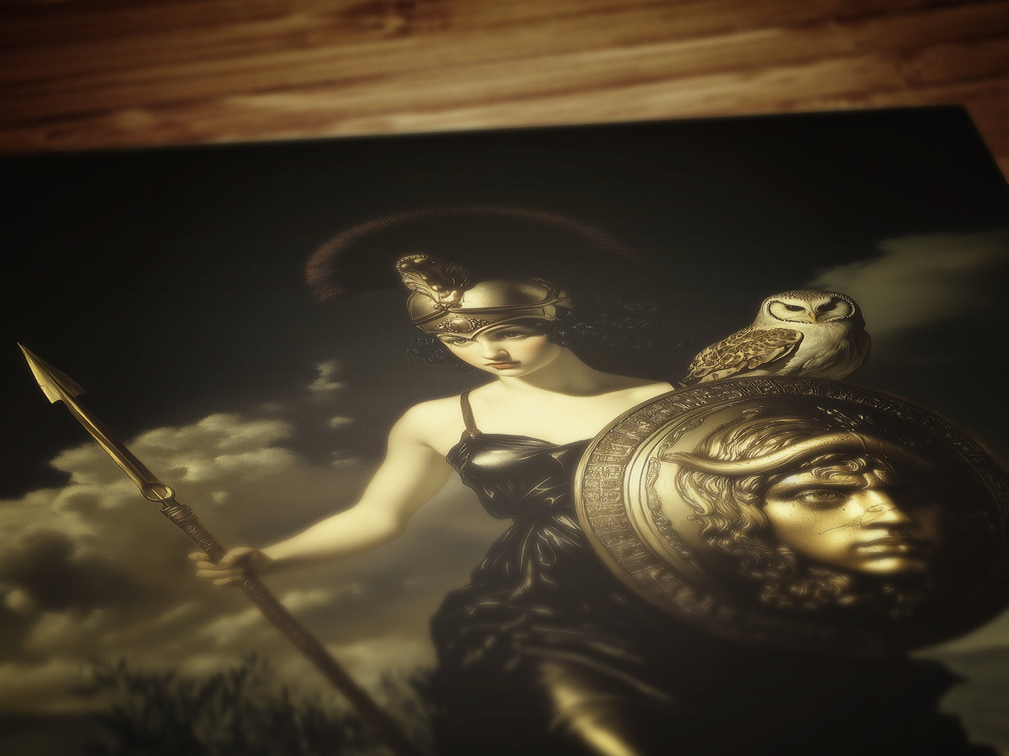 Athena Greek Goddess Poster, Witchcore Moon Art, Dark Goth Aesthetic Feminine Print, Witchy Dark Academia Print, Moody Victorian Wall Art