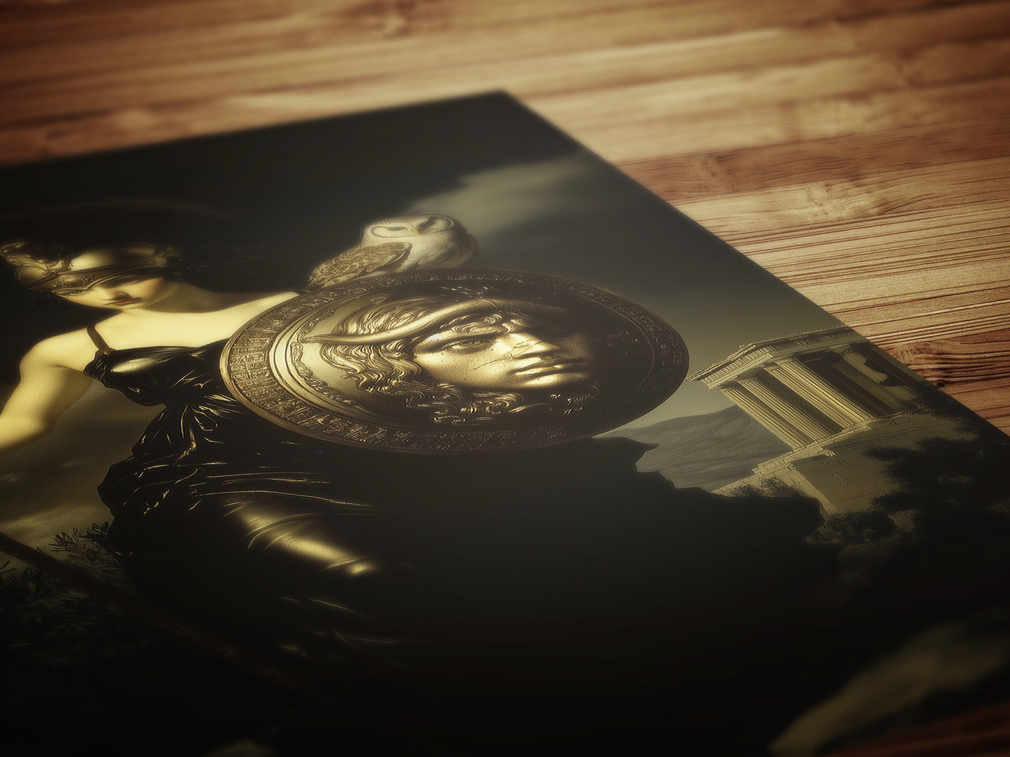 Athena Greek Goddess Poster, Witchcore Moon Art, Dark Goth Aesthetic Feminine Print, Witchy Dark Academia Print, Moody Victorian Wall Art