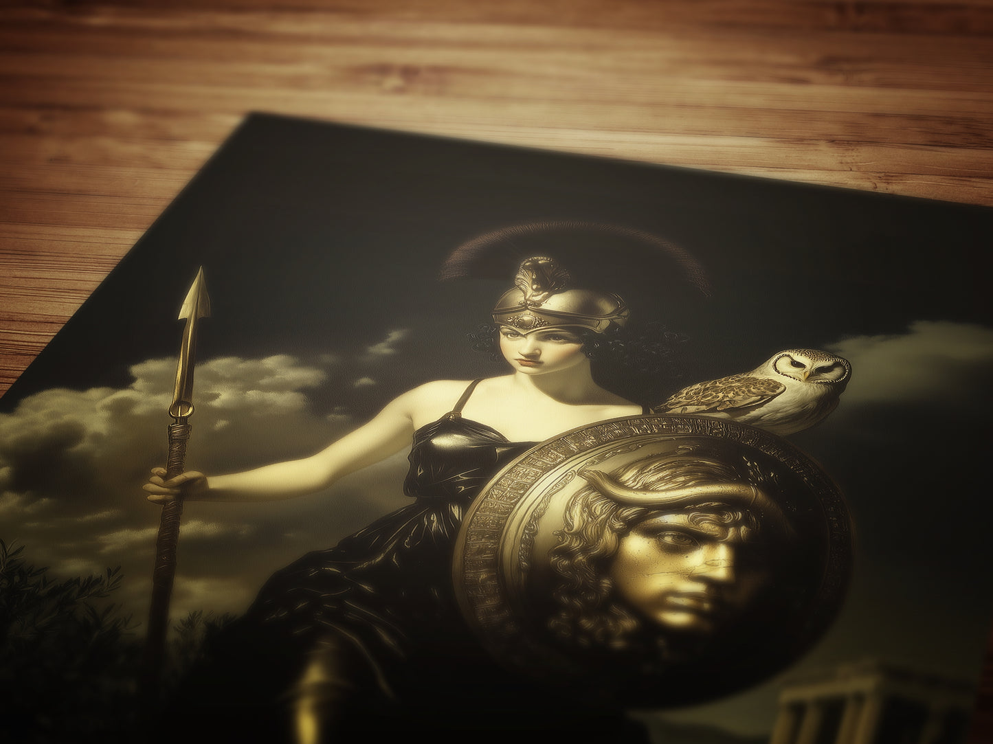 Athena Greek Goddess Poster, Witchcore Moon Art, Dark Goth Aesthetic Feminine Print, Witchy Dark Academia Print, Moody Victorian Wall Art
