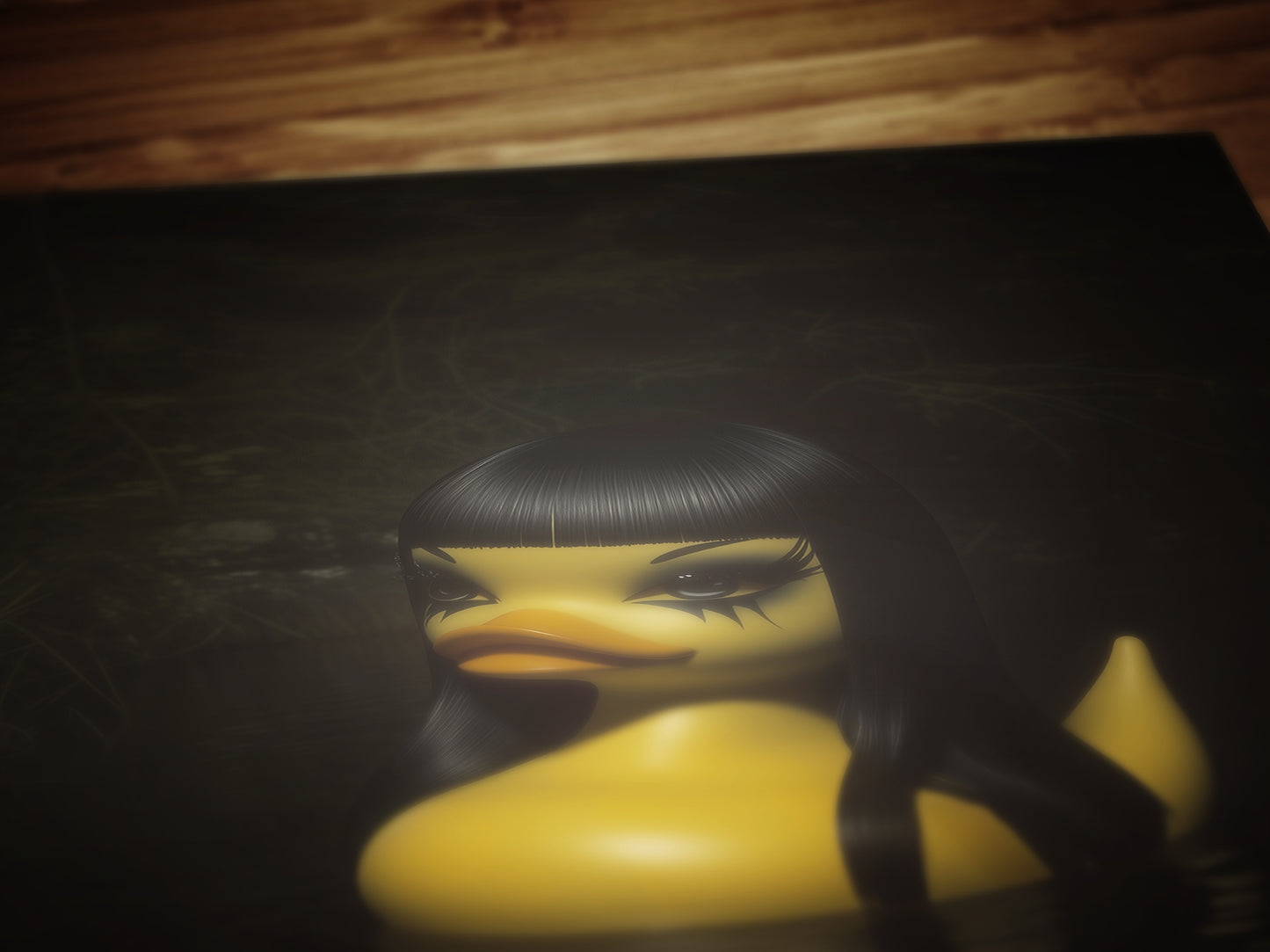 Goth Girl Rubber Duck Art Print, Dark Academia Witchcore Poster Victorian Gothic Decor, Surreal Weird Creepy Wall Art, Weird Items Gifts