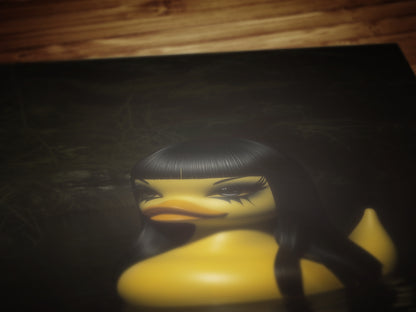 Goth Girl Rubber Duck Art Print, Dark Academia Witchcore Poster Victorian Gothic Decor, Surreal Weird Creepy Wall Art, Weird Items Gifts