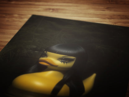 Goth Girl Rubber Duck Art Print, Dark Academia Witchcore Poster Victorian Gothic Decor, Surreal Weird Creepy Wall Art, Weird Items Gifts