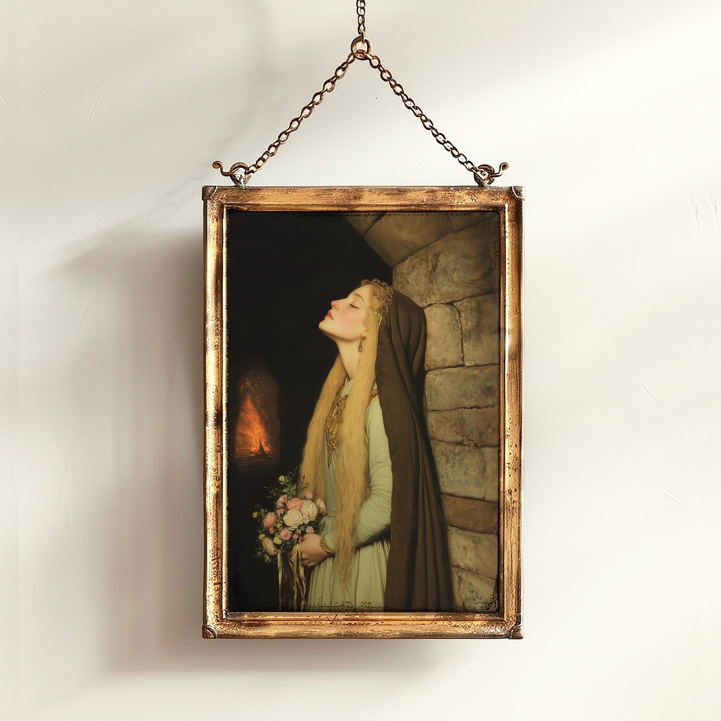 Medieval Maiden Fantasy Print, Whimsigoth Princess Poster for Castlecore, Romantasy Bookish Wall Art, and Dark Romance Fairytale Decor