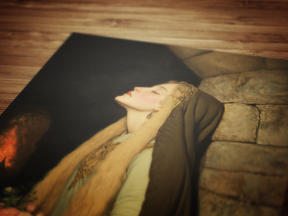 Medieval Maiden Fantasy Print, Whimsigoth Princess Poster for Castlecore, Romantasy Bookish Wall Art, and Dark Romance Fairytale Decor