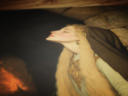 Medieval Maiden Fantasy Print, Whimsigoth Princess Poster for Castlecore, Romantasy Bookish Wall Art, and Dark Romance Fairytale Decor