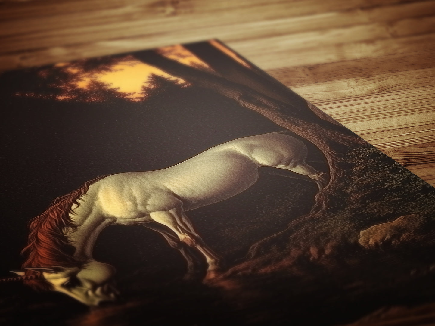 Mystical Unicorn Forest Poster, Dark Fantasy Creature, Whimsigoth Decor, Bookish Wall Art, Dark Cottagecore Medieval Aesthetic Wall Art