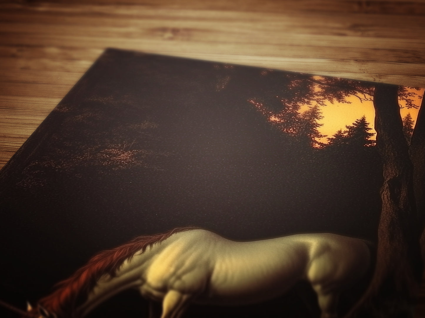 Mystical Unicorn Forest Poster, Dark Fantasy Creature, Whimsigoth Decor, Bookish Wall Art, Dark Cottagecore Medieval Aesthetic Wall Art