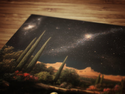 Moody Moonlit Swan In Desert Art Print, Romantic Wall Art, Victorian Bird, Whimsigoth Nature Wall Decor, Vintage Gloomy Gothic Poster