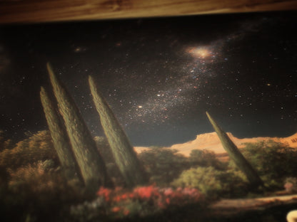 Moody Moonlit Swan In Desert Art Print, Romantic Wall Art, Victorian Bird, Whimsigoth Nature Wall Decor, Vintage Gloomy Gothic Poster