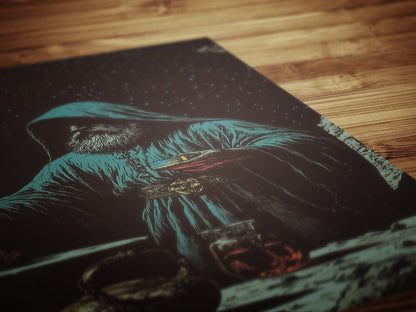 The Alchemist, Mystical Wizard Poster, Medieval Magic Alchemist, Dark Academia Fantasy Wall Art, Whimsigoth Decor, Witchcore Gothic Print