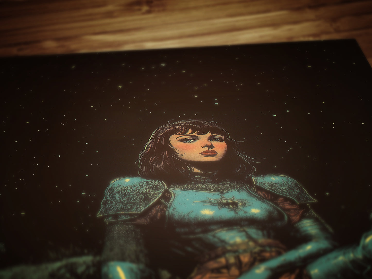 Medieval Lady Knight Poster, Whimsigoth Decor, Armored Core Fantasy Wall Art, Castlecore Dark Academia Decor, Bookish And Book Nook Print