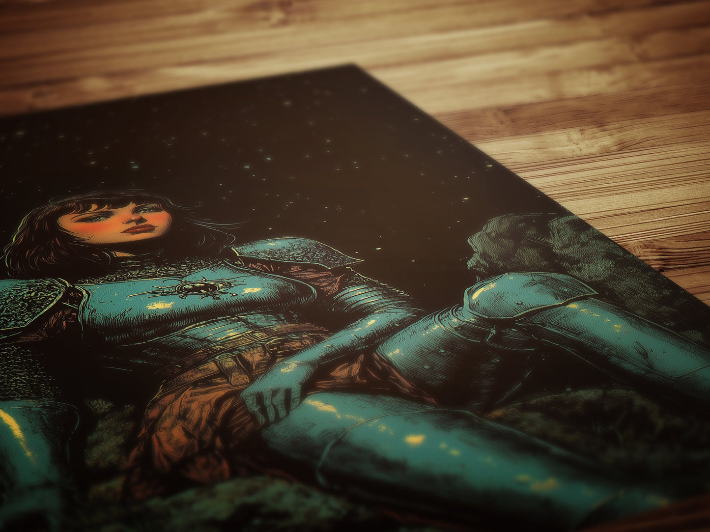 Medieval Lady Knight Poster, Whimsigoth Decor, Armored Core Fantasy Wall Art, Castlecore Dark Academia Decor, Bookish And Book Nook Print