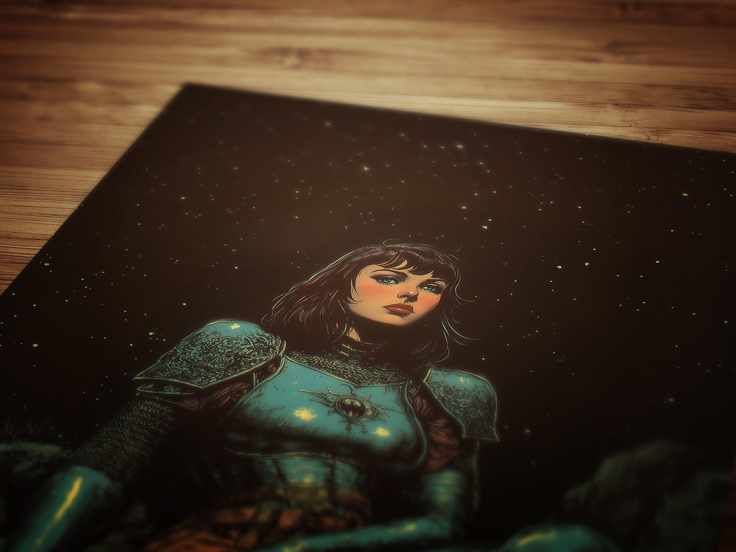 Medieval Lady Knight Poster, Whimsigoth Decor, Armored Core Fantasy Wall Art, Castlecore Dark Academia Decor, Bookish And Book Nook Print