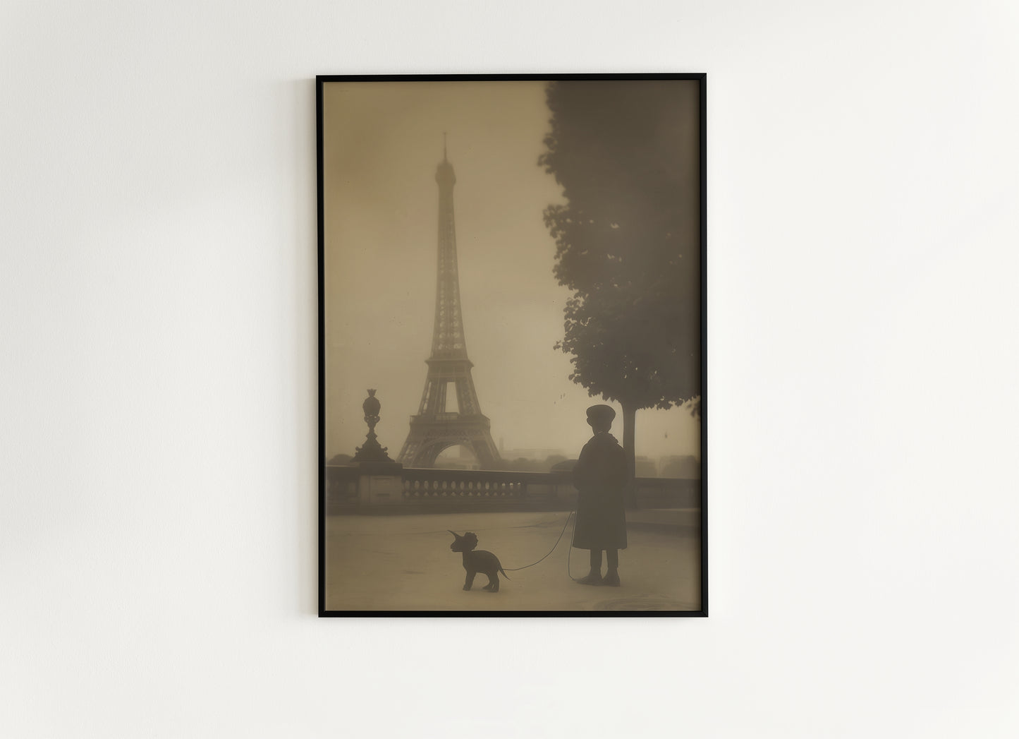 A boy And His Pet Dinosaur Wall art Print