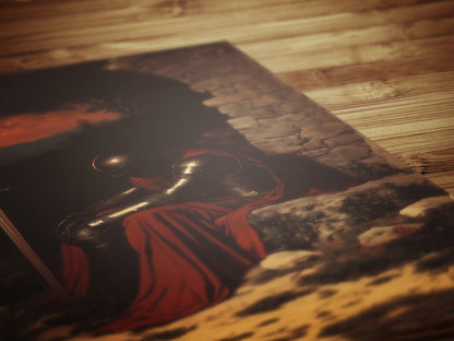 Solar Eclipse Armored Knight Poster, Castlecore Fantasy Wall Art, Dark Academia Medieval Whimsigoth Decor, Bookish Print Gift for Readers