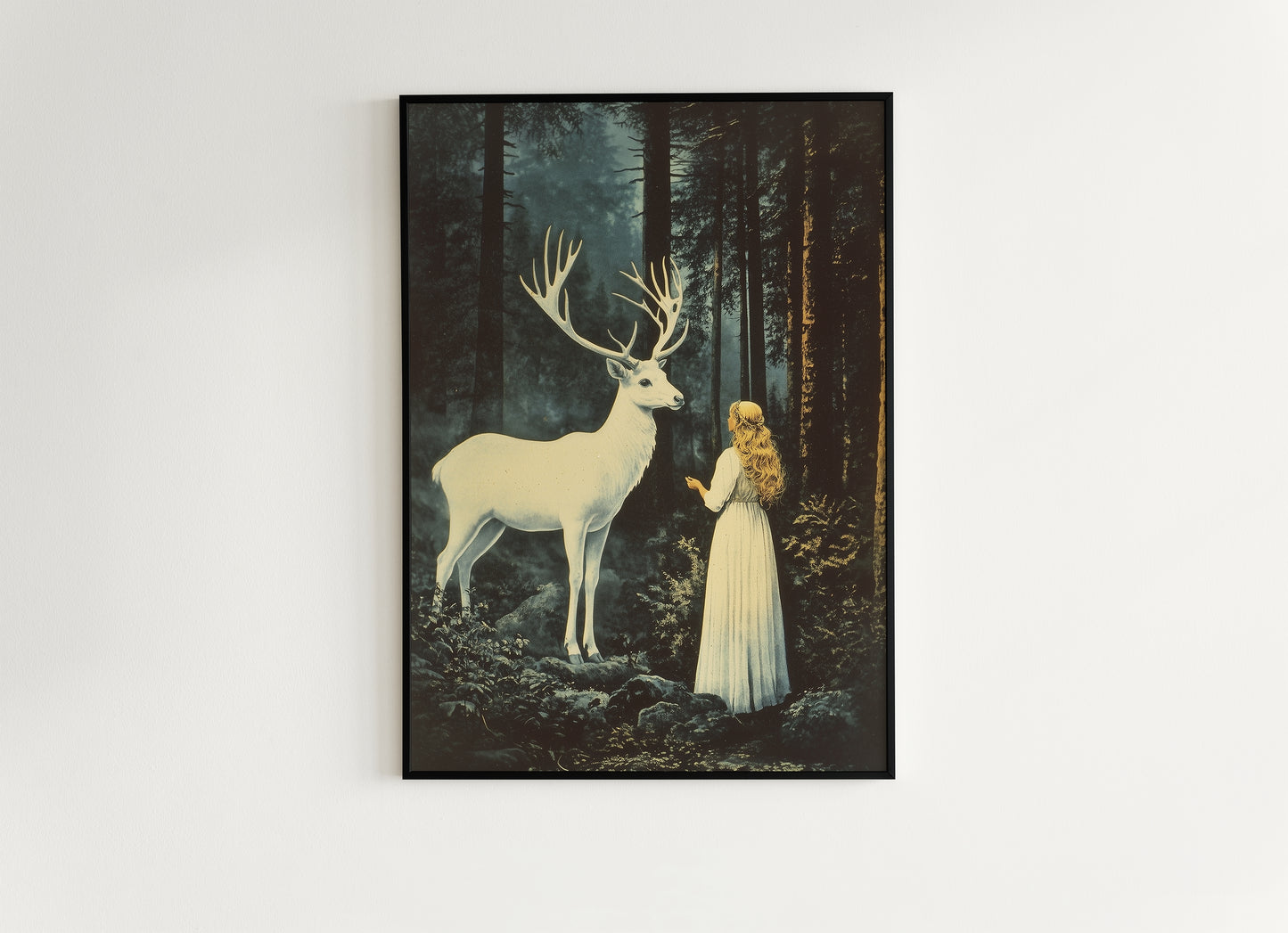 Lord of the North, White Stag Forest Poster, Castlecore Dark Fantasy Romance Wall Art, Whimsigoth Decor Print, TOG Bookish Gift for Readers