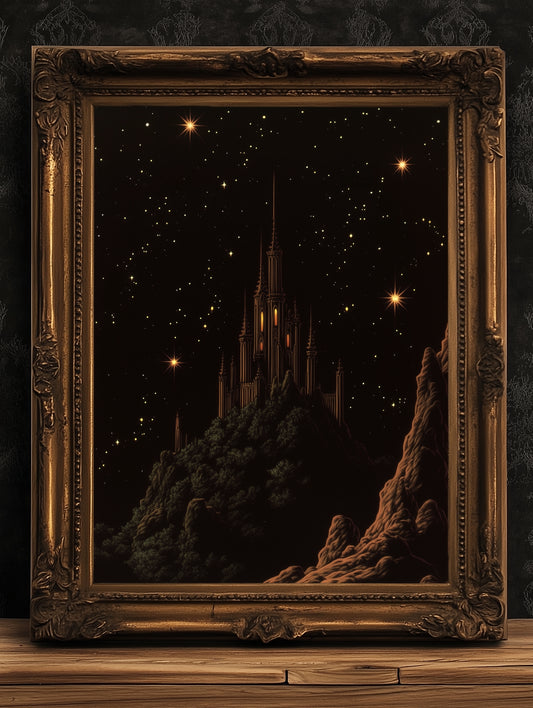 The Tower, Castlecore Dark Fantasy Romance Wall Art, Whimsigoth Decor Print, TOG, LOTR Bookish Gift for Readers, Dark Academia Interiors
