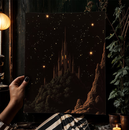 The Tower, Castlecore Dark Fantasy Romance Wall Art, Whimsigoth Decor Print, TOG, LOTR Bookish Gift for Readers, Dark Academia Interiors