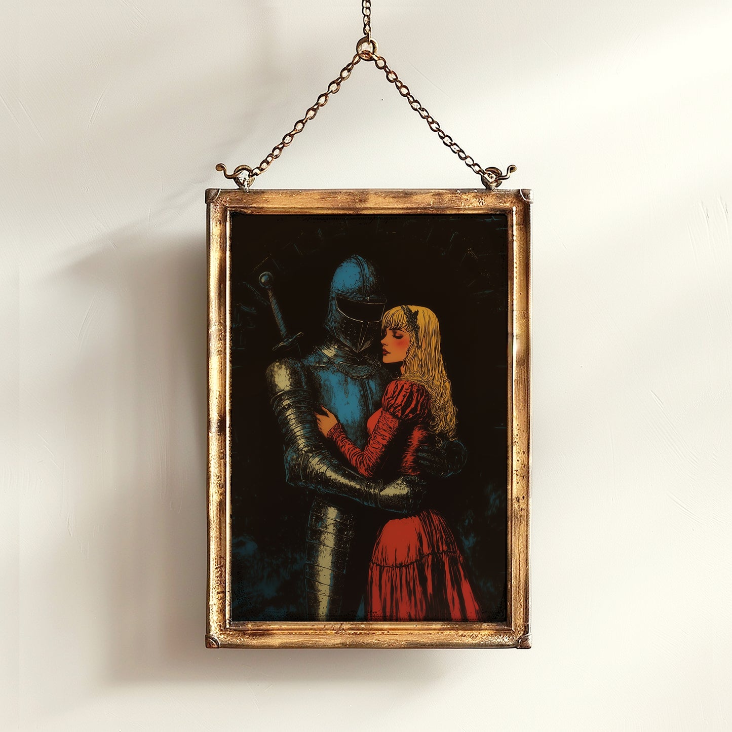 One Last Goodbye, Knight And Lady Poster, Dark Fantasy Art Print, Medieval Dark Romance Wall Art Whimsigoth Decor Castlecore, Bookish Gift