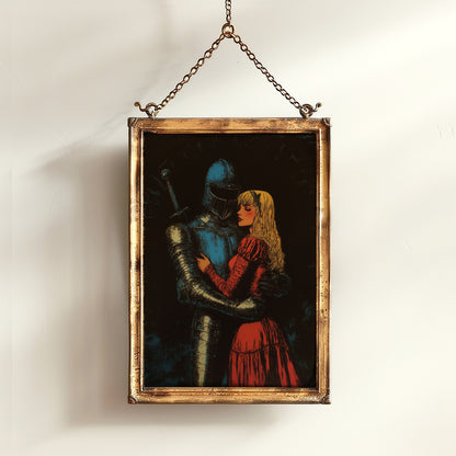 One Last Goodbye, Knight And Lady Poster, Dark Fantasy Art Print, Medieval Dark Romance Wall Art Whimsigoth Decor Castlecore, Bookish Gift