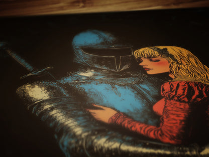 One Last Goodbye, Knight And Lady Poster, Dark Fantasy Art Print, Medieval Dark Romance Wall Art Whimsigoth Decor Castlecore, Bookish Gift