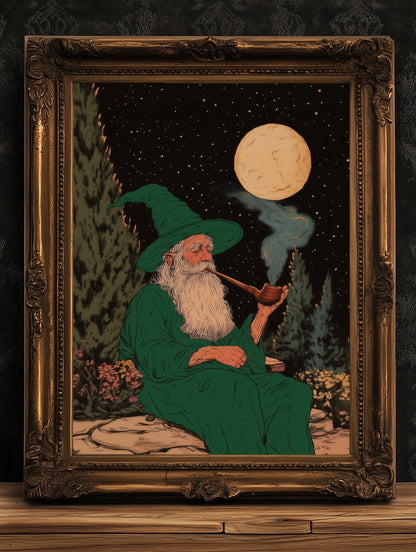 Wizard Break, Dark Fantasy Art Print, Medieval Dark Romance Wall Art Whimsigoth Decor Castlecore, LOTR TOG Bookish Gift for Readers