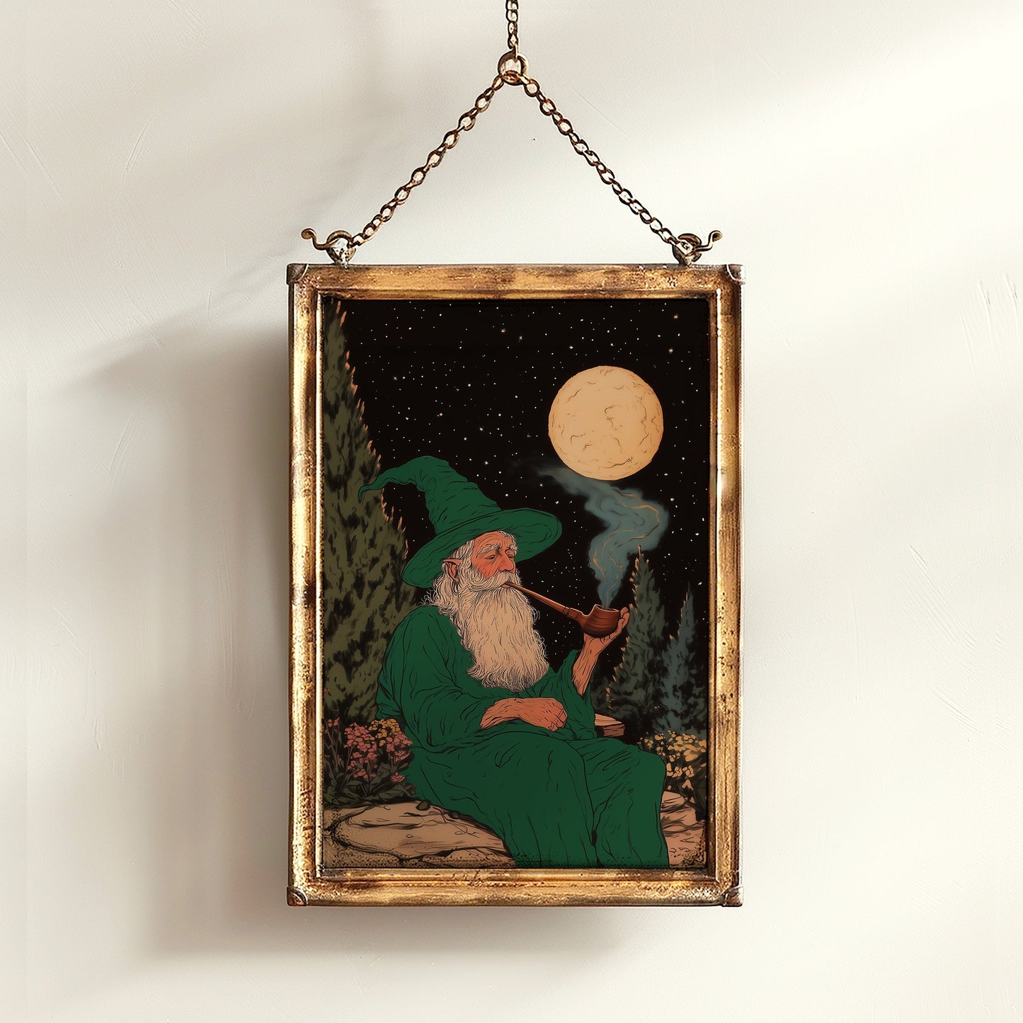 Wizard Break, Dark Fantasy Art Print, Medieval Dark Romance Wall Art Whimsigoth Decor Castlecore, LOTR TOG Bookish Gift for Readers