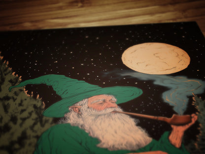 Wizard Break, Dark Fantasy Art Print, Medieval Dark Romance Wall Art Whimsigoth Decor Castlecore, LOTR TOG Bookish Gift for Readers