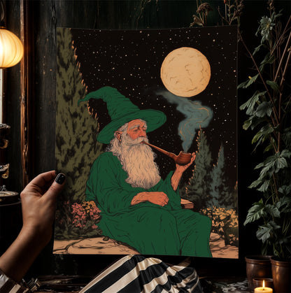 Wizard Break, Dark Fantasy Art Print, Medieval Dark Romance Wall Art Whimsigoth Decor Castlecore, LOTR TOG Bookish Gift for Readers