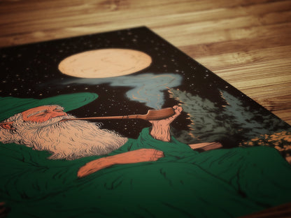 Wizard Break, Dark Fantasy Art Print, Medieval Dark Romance Wall Art Whimsigoth Decor Castlecore, LOTR TOG Bookish Gift for Readers