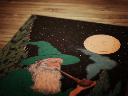 Wizard Break, Dark Fantasy Art Print, Medieval Dark Romance Wall Art Whimsigoth Decor Castlecore, LOTR TOG Bookish Gift for Readers