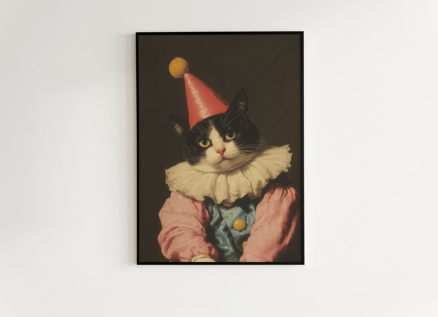 Funny Clown Cat Wall Art Painting