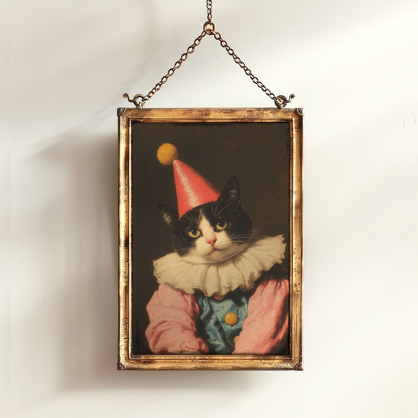 Funny Clown Cat Wall Art Painting