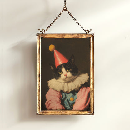 Funny Clown Cat Wall Art Painting