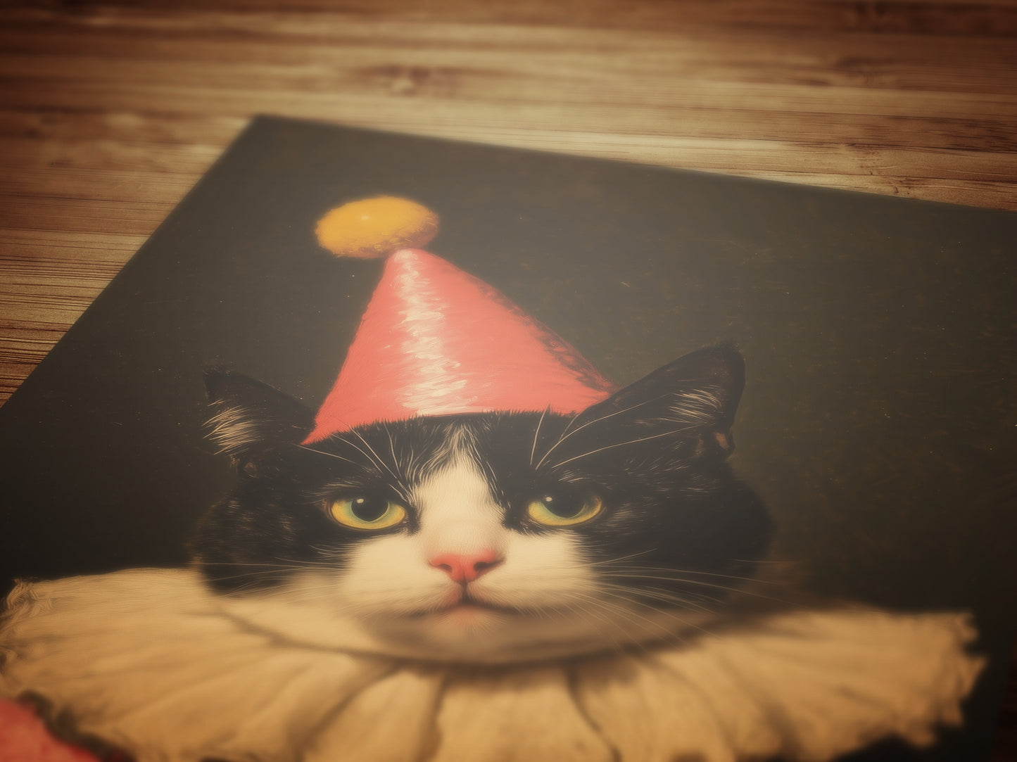 Funny Clown Cat Wall Art Painting