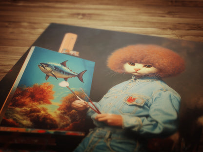 Cat Ross Art Print, Vintage Photograph, Quirky Cat Decor, Funny Weirdcore Cat Lovers Gift, Quirky Dark Academia, Weird Gifts