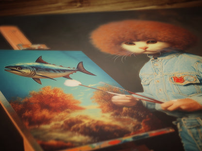 Cat Ross Art Print, Vintage Photograph, Quirky Cat Decor, Funny Weirdcore Cat Lovers Gift, Quirky Dark Academia, Weird Gifts