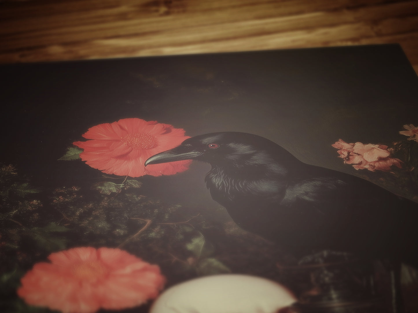 Memento Mori, Gothic Raven Art Print, Dark Academia Forest Wall Art, Whimsigoth Decor, Dark Cottagecore Decor, Spooky Wall Art Painting